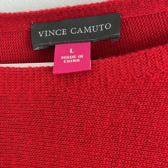Vince Camuto Red Crewneck Sweater w/ Bell Sleeves - Picture 4 of 7